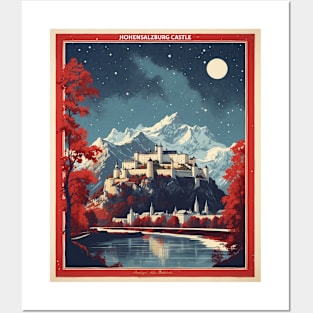 Hohensalzburg Castle Austria Vintage Travel Retro Tourism Posters and Art